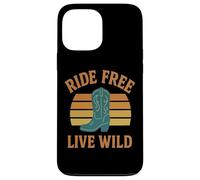 Carcasa para iPhone 13 Pro MAX Ride Free Live Wild Cowboy Botas Retro