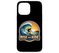 Carcasa para iPhone 13 Pro MAX Rise and Ride Surfer Mañana Surfing Tabla de Surf Cita Vintage