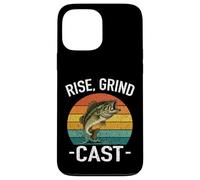 Carcasa para iPhone 13 Pro MAX Rise Grind Cast Amante de la Pesca Pescado Susurrador Aventuras Lago