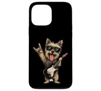 Carcasa para iPhone 13 Pro MAX Rock Dog Funny Pet Guitarra Tocando Cool Gráfico Juguetón Sharp