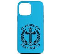 Carcasa para iPhone 13 Pro MAX San Padre Pío Reza por Nosotros Católica Santa Cruz Devoción