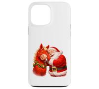 Carcasa para iPhone 13 Pro MAX Santa compartiendo Secretos con Caballo