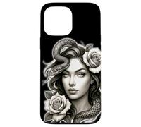 Carcasa para iPhone 13 Pro MAX Serpiente Chica Serpiente Rosas Medusa