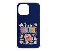 Carcasa para iPhone 13 Pro MAX She Is Mom Floral Cute Mama - Gráfico de Flores para el día de