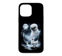 Carcasa para iPhone 13 Pro MAX Silkie Chicken Aullando en Moon 90's Retro