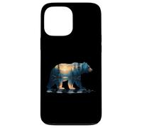 Carcasa para iPhone 13 Pro MAX Silueta Bosque Oso - Vintage Naturaleza Vida Silvestre Am