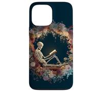 Carcasa para iPhone 13 Pro MAX Skeleton Reading Book Floral Librarian Boho Botanical Art