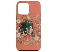 Carcasa para iPhone 13 Pro MAX Skeleton Reading Book Floral Wreath Boho Botanical Art