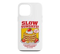 Carcasa para iPhone 13 Pro MAX Slow Sundays Pancake Breakfast Funny Illustration Graphic