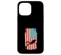 Carcasa para iPhone 13 Pro MAX Snorkeler Bandera Americana Snorkel Buceo en el Océano
