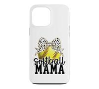 Carcasa para iPhone 13 Pro MAX Softball Mama Bow Cute Vibes & Trendy Style for Moms