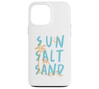 Carcasa para iPhone 13 Pro MAX Sol Sal y Arena Playa Vacaciones Palmera Océano Olas