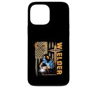 Carcasa para iPhone 13 Pro MAX Soldador Bandera Americana Soldadura Fe Cruz Cristiana Religiosa