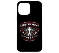 Carcasa para iPhone 13 Pro MAX Solo Colgando con MIS HEIFERS Funny Cow Farm Friends Meme