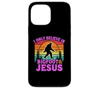 Carcasa para iPhone 13 Pro MAX Solo Creo en el Divertido Dios Retro de Bigfoot y Jesús, Sasquatch