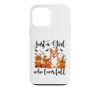 Carcasa para iPhone 13 Pro MAX Solo una Chica Que ama el otoño, Corgi Dog Pumpkin Cozy Autumn