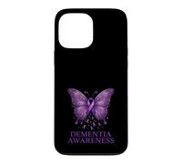 Carcasa para iPhone 13 Pro MAX Soporte de Mariposa con Cinta Morada para concienciación de la Demencia