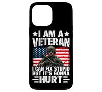 Carcasa para iPhone 13 Pro MAX Soy un Veterano Que Puedo Arreglar estúpido, Pero va a doler
