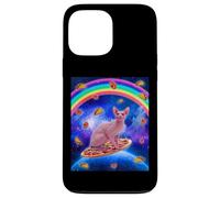 Carcasa para iPhone 13 Pro MAX Sphynx Cat Riding Pizza In Space Galaxy Taco Doughnut Cats