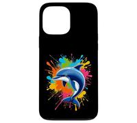 Carcasa para iPhone 13 Pro MAX Splash Art Dolphin Design Hermosos Amantes de los Delfines