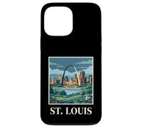 Carcasa para iPhone 13 Pro MAX St Louis Missouri Retro Vintage Arco Horizonte Río Cityscape