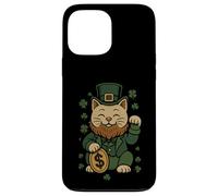 Carcasa para iPhone 13 Pro MAX St Patrick's Day Cat Statue Lucky Clover Charm Adult Kids