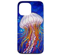 Carcasa para iPhone 13 Pro MAX Stained Glass Jellyfish Mosaic Art Ocean Creature