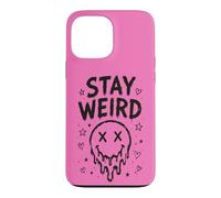 Carcasa para iPhone 13 Pro MAX Stay Weird Creepy Smile Humor gótico Estética Espeluznante