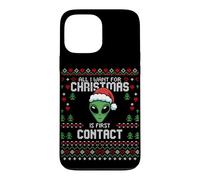 Carcasa para iPhone 13 Pro MAX Suéter Feo de Navidad de First Contact Alien UFO