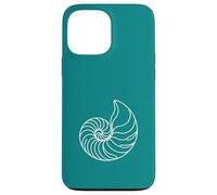 Carcasa para iPhone 13 Pro MAX Teal Minimalista Nautilus Shell Line Art Ocean