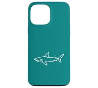 Carcasa para iPhone 13 Pro MAX Teal Shark Line Art Minimalista Surfer