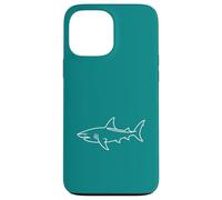 Carcasa para iPhone 13 Pro MAX Teal Shark Line Art Minimalista Surfer