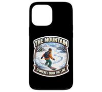 Carcasa para iPhone 13 Pro MAX The Mountain Is Where I Draw The Line Funny Snowboard Broma