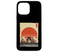 Carcasa para iPhone 13 Pro MAX Three Cats Ramen Divertido Estético Japonés Ukiyo-e Anime Cat