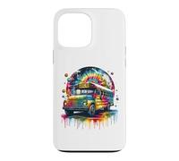 Carcasa para iPhone 13 Pro MAX Tie Dye School Bus Art Psychedelic Retro Colors Futuristic