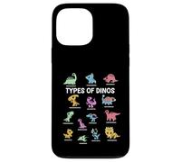 Carcasa para iPhone 13 Pro MAX Tipos de Dinosaurios Chibi Kawaii Dino Especies Niños