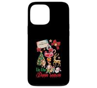 Carcasa para iPhone 13 Pro MAX Tis The Damn Season Santa Reno Elfo Cóctel Navidad