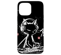 Carcasa para iPhone 13 Pro MAX Tocadiscos de Vinilo caligráfico Vintage con diseño de Gato DJ
