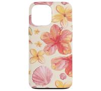Carcasa para iPhone 13 Pro MAX Tropical Hibiscus Seashells Summer Floral Pattern
