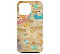 Carcasa para iPhone 13 Pro MAX Tropical Summer Sandy Beach Dogs Cute Caniche Chihuahua Puppy