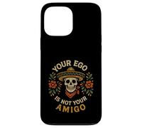 Carcasa para iPhone 13 Pro MAX Tu Ego no es tu Amigo Sombrero Calavera Arte Popular