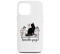 Carcasa para iPhone 13 Pro MAX Turn The Page Books & Cats Black Cat Women Floral Book Lover