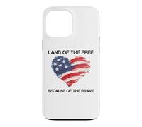 Carcasa para iPhone 13 Pro MAX USA Corazón - Land of The Free Because of The Brave