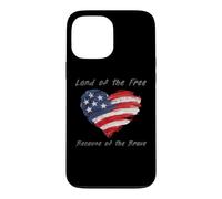 Carcasa para iPhone 13 Pro MAX USA Corazón - Land of The Free Because of The Brave