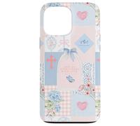 Carcasa para iPhone 13 Pro MAX Verso bíblico Rosa Pastel Cristiano fe Religiosa Floral