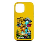 Carcasa para iPhone 13 Pro MAX What The Meow Funny Cat UFO Abduction Sci-Fi Alien