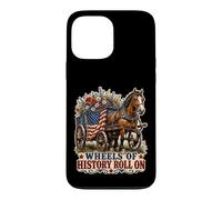 Carcasa para iPhone 13 Pro MAX Wheels of History - Carro con Bandera Estadounidense