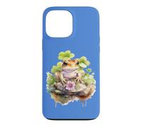 Carcasa para iPhone 13 Pro MAX Womens Girls Watercolor Cottagecore Clover Frog Lover