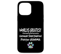 Carcasa para iPhone 13 Pro MAX Worlds Greatest German Puntero de Pelo Corto Abuela Perro Pata