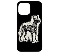 Carcasa para iPhone 13 Pro MAX Xoloitzcuintli Perro Mexicano Sin Pelo Azteca Xolo Linocut